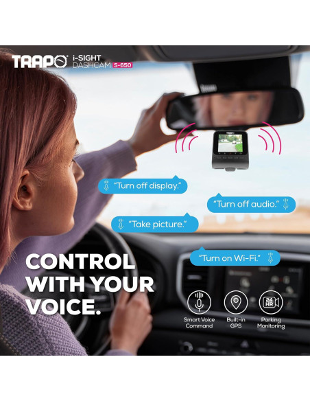 Cámara Dash Trapo S650 Doble Lente 2K HDR GPS Wi-Fi