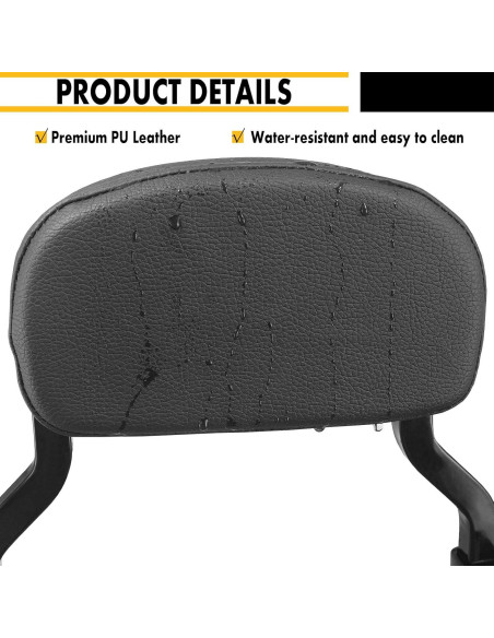 Respaldo Sissy Bar Desmontable Harvards Chrome Negro 06-17 Dyna