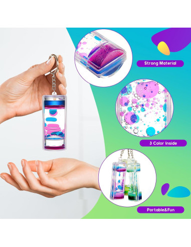 6 Llaveros Sensoriales Burbujas de Movimiento Equsion