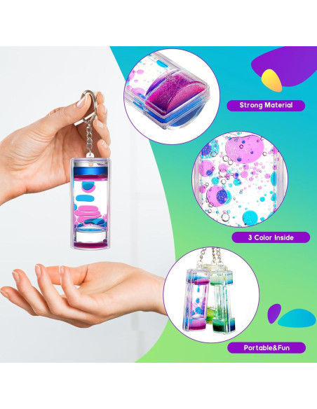 6 Llaveros Sensoriales Burbujas de Movimiento Equsion