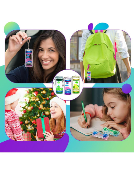 6 Llaveros Sensoriales Burbujas de Movimiento Equsion