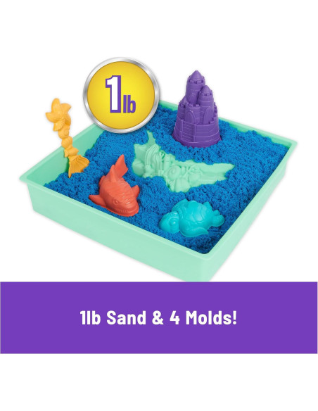 Set de Arena Cinética Azul 1lb con Herramientas y Bandeja