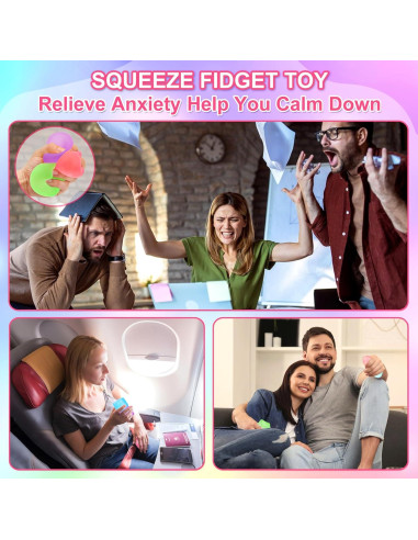 Paquete de 4 Cubos Antiestrés Sensoriales YIWUSHI 5cm