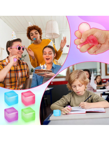 Paquete de 4 Cubos Antiestrés Sensoriales YIWUSHI 5cm