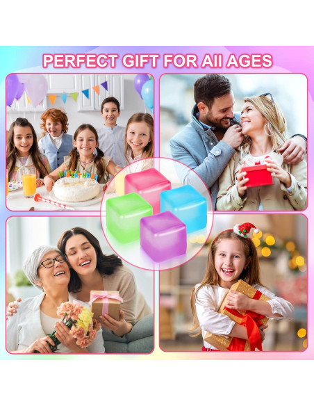 Paquete de 4 Cubos Antiestrés Sensoriales YIWUSHI 5cm