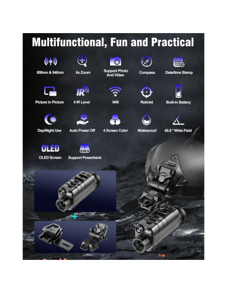 Monóculo de Visión Nocturna Nightiger NVG07S con Cámara 4K