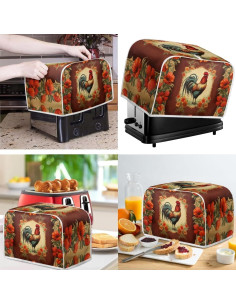 Juego de Fundas para Electrodomésticos Poliester Vintage Rojo 2