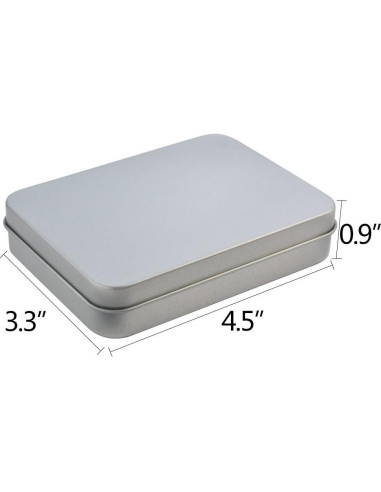 12 Cajas de Lata Rectangulares Wobe con Bisagra 11.4x8.4x2.3 cm