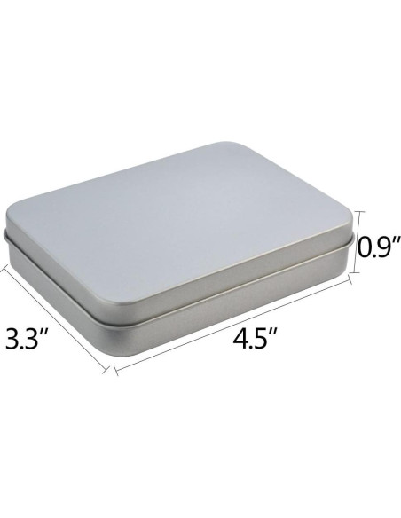 12 Cajas de Lata Rectangulares Wobe con Bisagra 11.4x8.4x2.3 cm