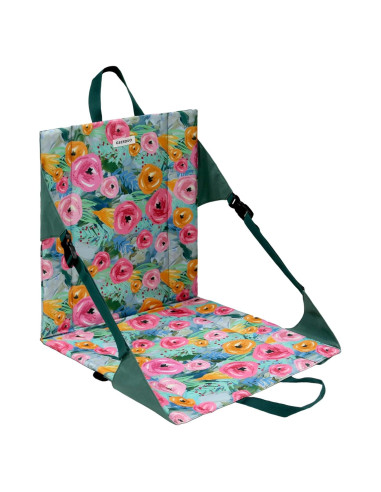 Cojín de Asiento Plegable JLDTOP Floral Verde con Respaldo