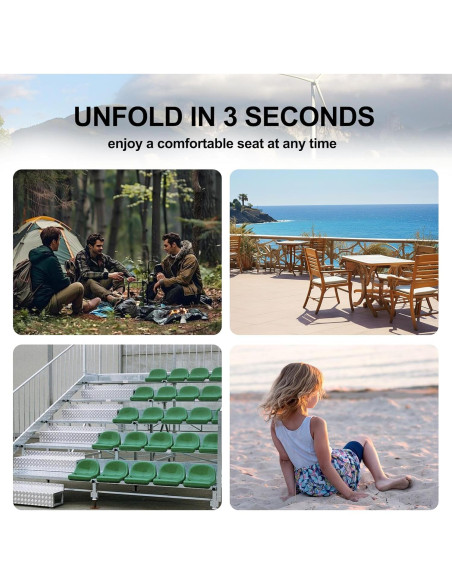 Cojín de Asiento Plegable JLDTOP Floral Verde con Respaldo