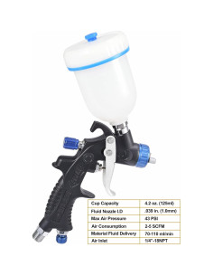 Pistola de Pulverización Dynastus HVLP 119ml con Regulador de Aire 2