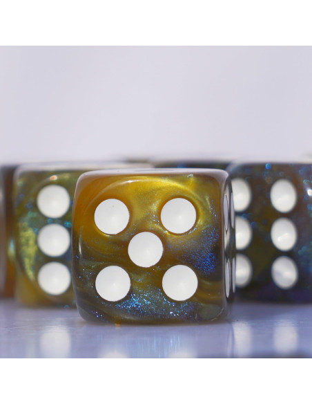 10 Dados Acrílicos D6 16mm DND MTG Marrón y Azul