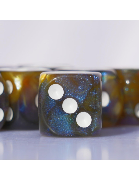 10 Dados Acrílicos D6 16mm DND MTG Marrón y Azul