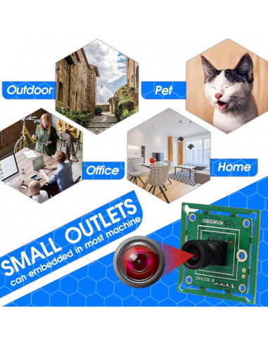 Cámara USB ELP VGA 100 Grados Gran Angular 480P 60fps