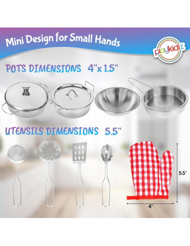 Juego de Ollas y Utensilios de Cocina Playkidz 9 Piezas