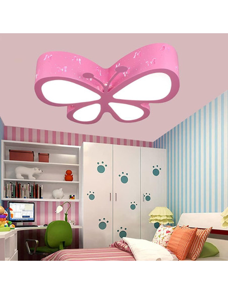 Lámpara de Techo LED Rosa Mariposa DEIGEHJRE 50x40 cm
