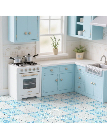Azulejos de Suelo para Casa de Muñecas Halandar 32pcs Doble Cara