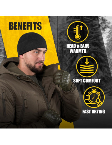 Gorro Táctico Militar M-Tac Elite Fleece Negro Pequeño