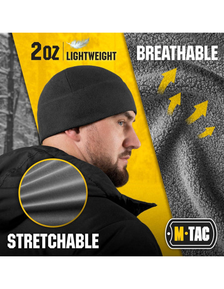 Gorro Táctico Militar M-Tac Elite Fleece Negro Pequeño