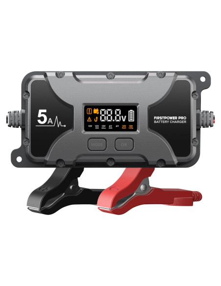 Cargador de Batería 5A FirstPower Pro 12V 6V con Pantalla LCD