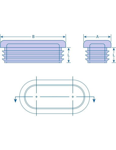 Tapones para Tubos Ovales MOCAP OV - 40x25mm - 20 Unidades