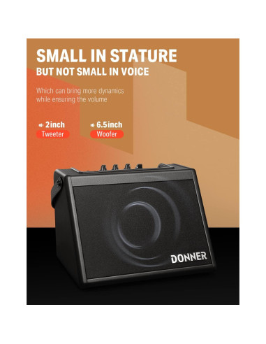 Amplificador de Batería Eléctrica Donner DDA-20 20W Inalámbrico