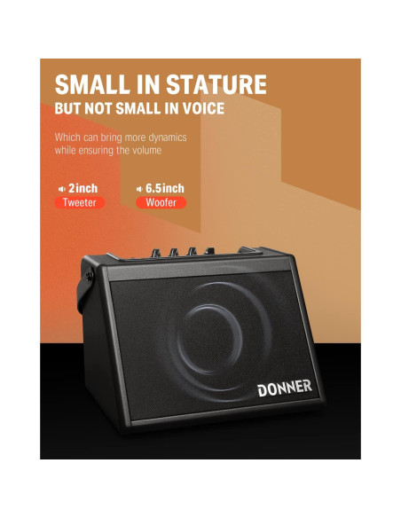 Amplificador de Batería Eléctrica Donner DDA-20 20W Inalámbrico
