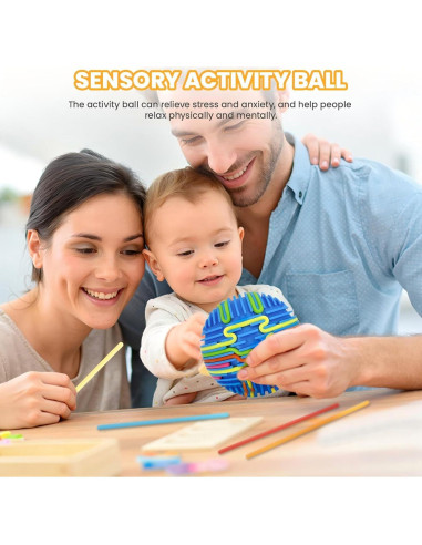 Bola Sensorial Antiestrés Azul 3D DIY para Niños y Adultos