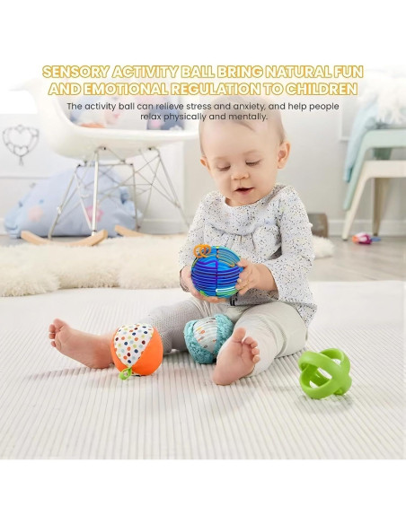 Bola Sensorial Antiestrés Azul 3D DIY para Niños y Adultos