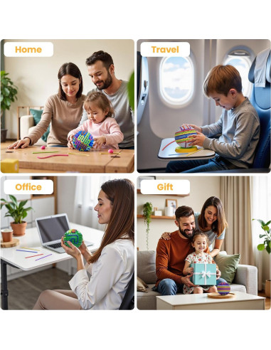 Bola Sensorial Antiestrés Azul 3D DIY para Niños y Adultos