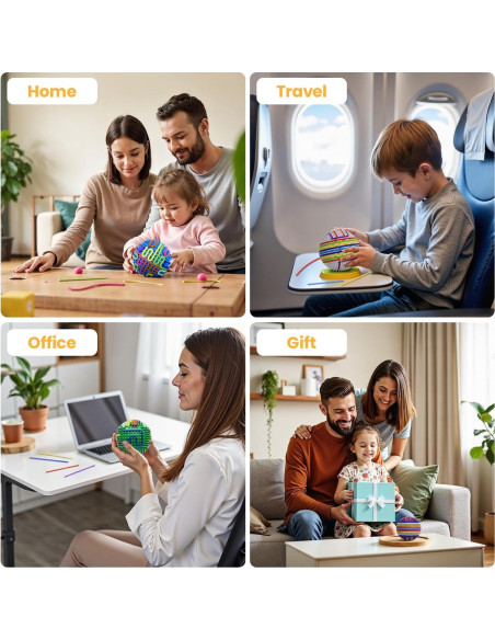 Bola Sensorial Antiestrés Azul 3D DIY para Niños y Adultos