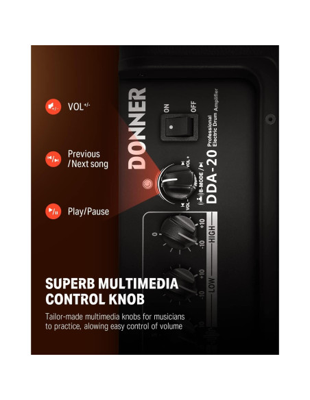 Amplificador de Batería Eléctrica Donner DDA-20 20W Inalámbrico