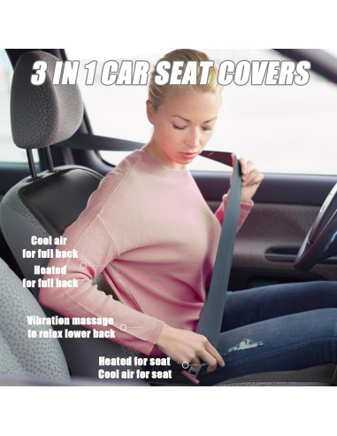 Funda de Asiento de Coche LGNORA 3 en 1 con Enfriador y Masaje