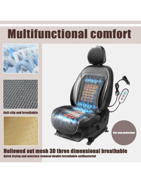 Funda de Asiento de Coche LGNORA 3 en 1 con Enfriador y Masaje
