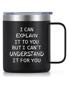 Taza de Café Acero Inoxidable Qtencas 12 OZ Negra para Ingenieros