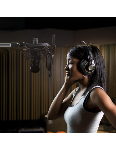 Soporte de micrófono universal con filtro antipop - Negro