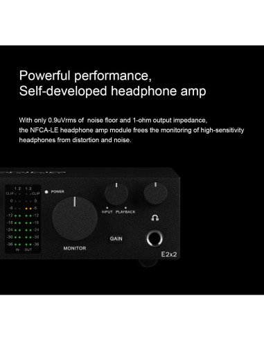 Interfaz de Audio USB Topping E2X2 - Mezclador Profesional Negro