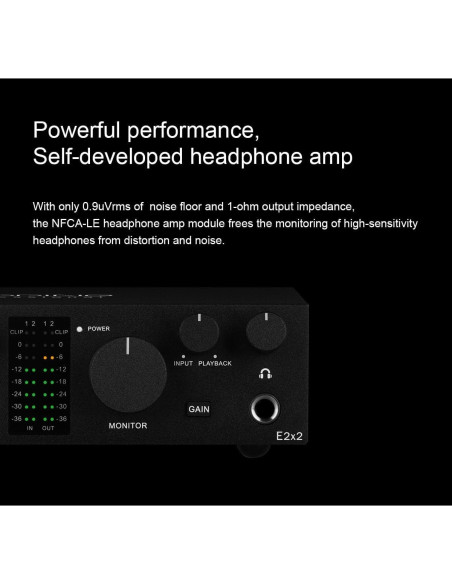 Interfaz de Audio USB Topping E2X2 - Mezclador Profesional Negro