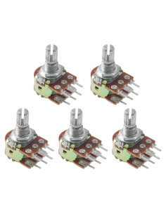 5 Potenciometros Rotativos Duplicados WH148 10K 6 Pines 15mm