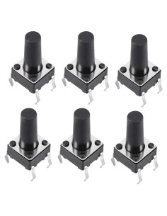 Interruptor Táctil Momentáneo uxcell 4 Pines 6x6mm 10PCS
