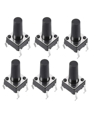 Interruptor Táctil Momentáneo uxcell 4 Pines 6x6mm 10PCS