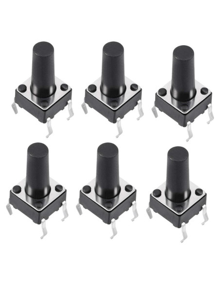Interruptor Táctil Momentáneo uxcell 4 Pines 6x6mm 10PCS
