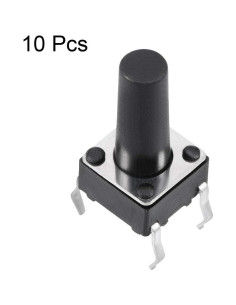 Interruptor Táctil Momentáneo uxcell 4 Pines 6x6mm 10PCS 2
