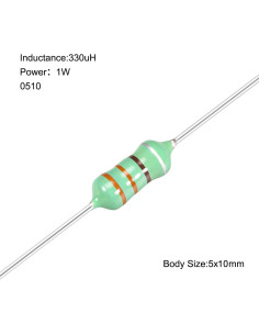 Inductor Axial 330uH 1W uxcell - 25 Piezas Tolerancia 10% 2