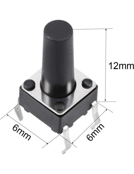 Interruptor Táctil Momentáneo uxcell 4 Pines 6x6mm 10PCS