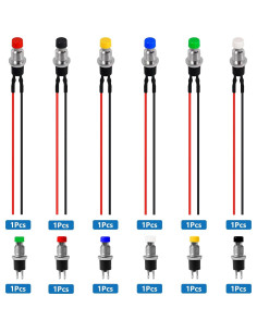 Interruptor de Botón Momentáneo VEXUNGA 12 Piezas 250V 1A 2