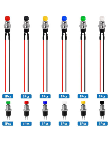 Interruptor de Botón Momentáneo VEXUNGA 12 Piezas 250V 1A