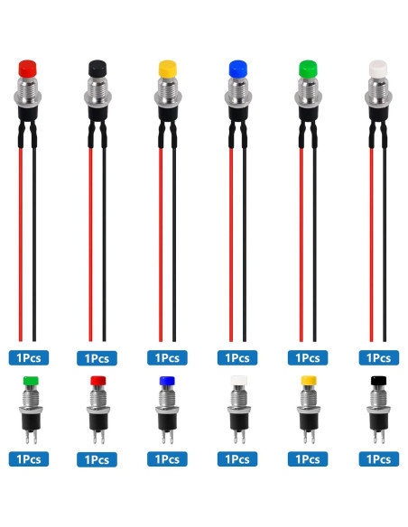 Interruptor de Botón Momentáneo VEXUNGA 12 Piezas 250V 1A