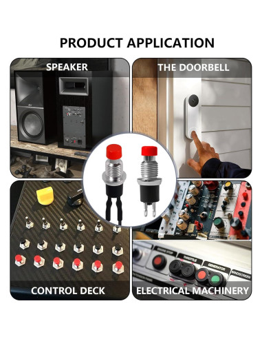 Interruptor de Botón Momentáneo VEXUNGA 12 Piezas 250V 1A